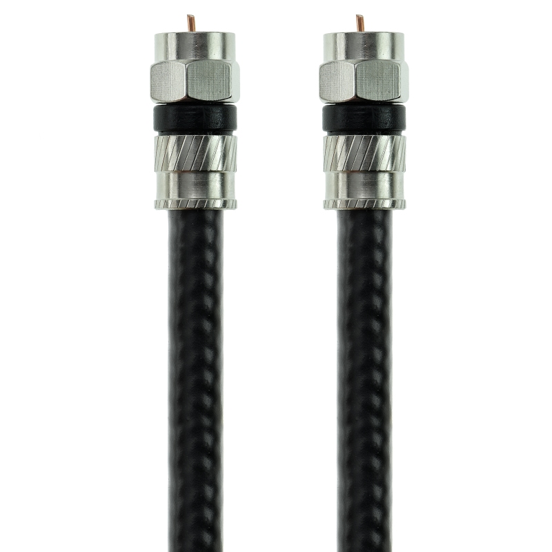 Coaxial Digital A/V Cable - CL2 Rated - Tri-Shielded F-Pin to F-Pin (Black - 100 Feet)